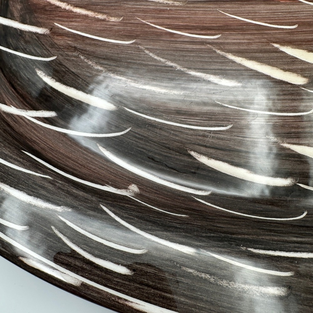 Vietri Moda Quill Oval Platter Large Brown White Made in Italy Pottery Serving - Picture 10 of 12